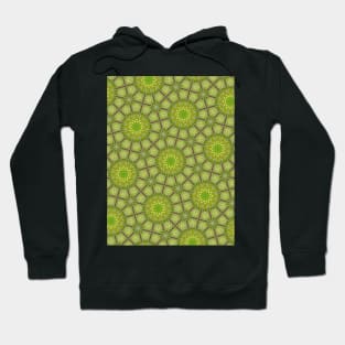 Green Dandelion Looking Shapes Inside Hex Pattern - WelshDesignsTP003 Hoodie